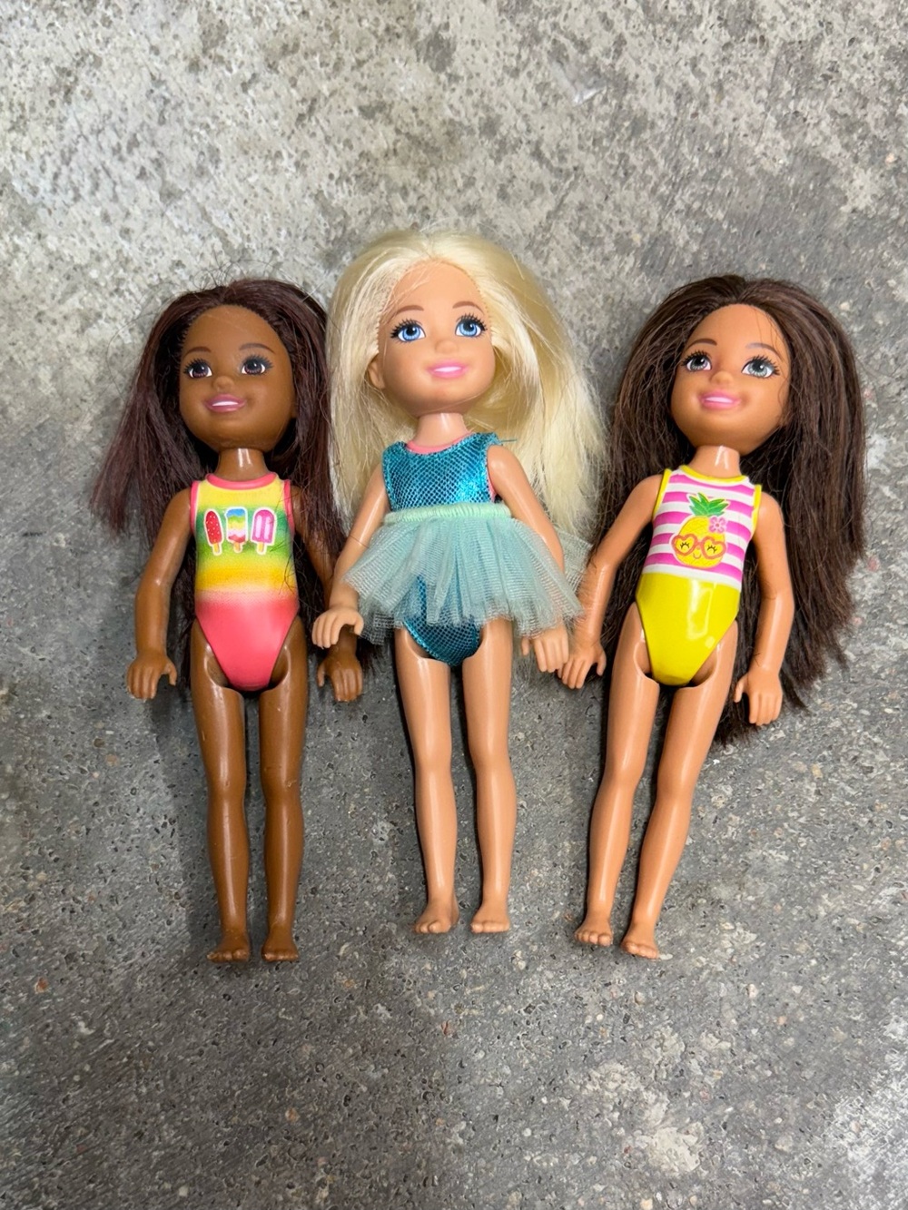 Barbie Club Chelsea Beach Swimsuit Fashion Dolls Lot of 3